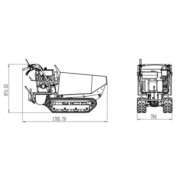 mini dumper à chenilles 500kg 6f+2r mw-tools mrd500h6 – Image 6